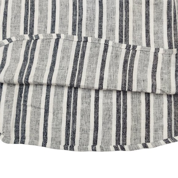 Adrienne Vittadini Tunic Dress Womens Gray XXL Linen Blend Button Up Striped - Picture 10 of 13